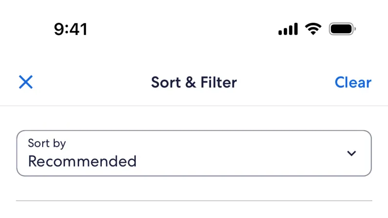 Filter & Sort — Expedia, Travel UI