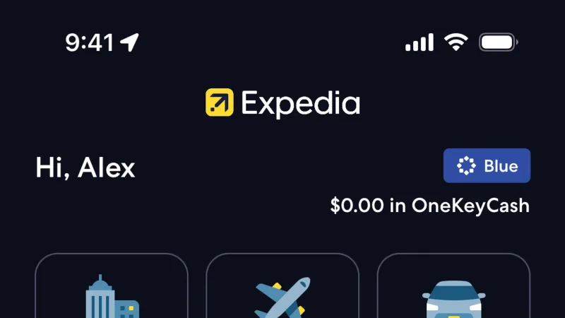 Dark Mode — Expedia, Travel UI