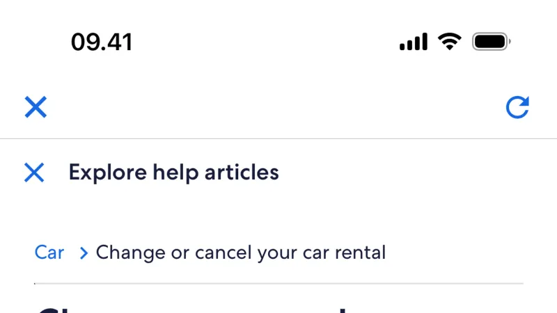 Help & Support — Expedia, Travel UI