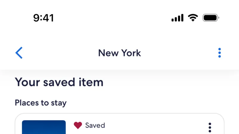 Bookmarks & Collections — Expedia, Travel UI