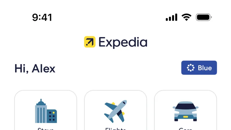 Floating Action Button — Expedia, Travel UI