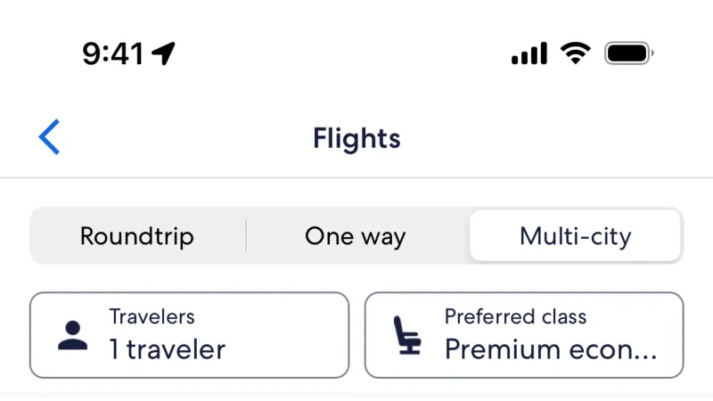 Segmented Control — Expedia, Travel UI