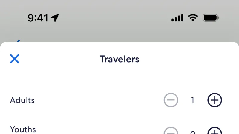 Stepper — Expedia, Travel UI