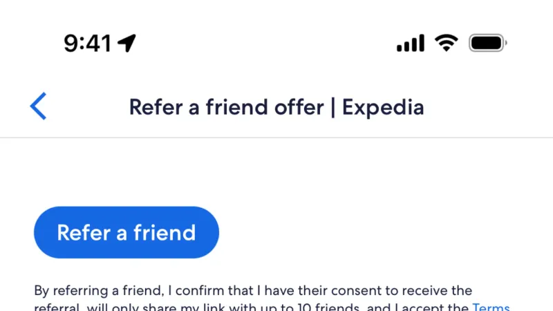 Invite & Refer Friends — Expedia, Travel UI