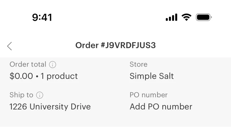 Order Detail — Faire Wholesale, E-commerce UI