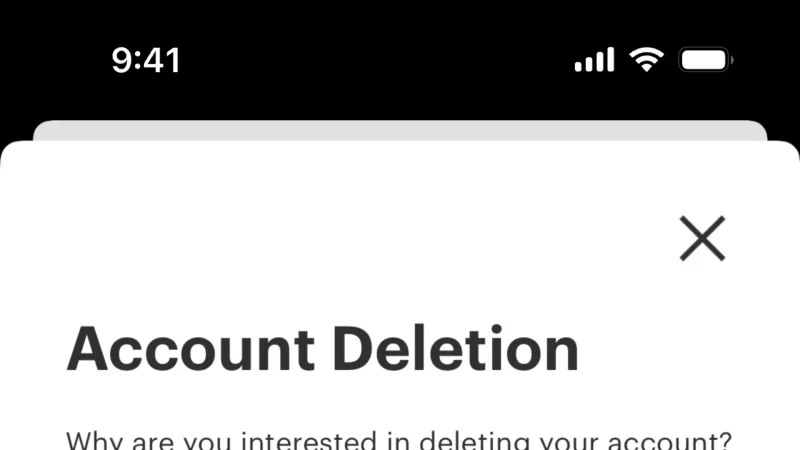 Delete & Deactivate Account — Faire Wholesale, E-commerce UI