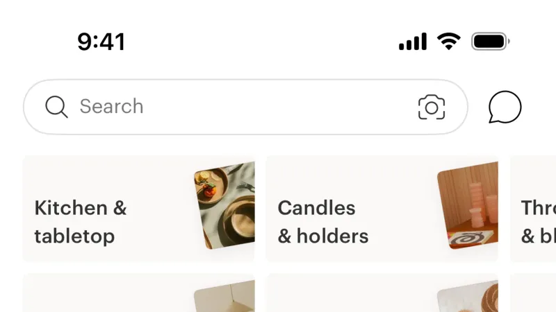 Tab Bar — Faire Wholesale, E-commerce UI