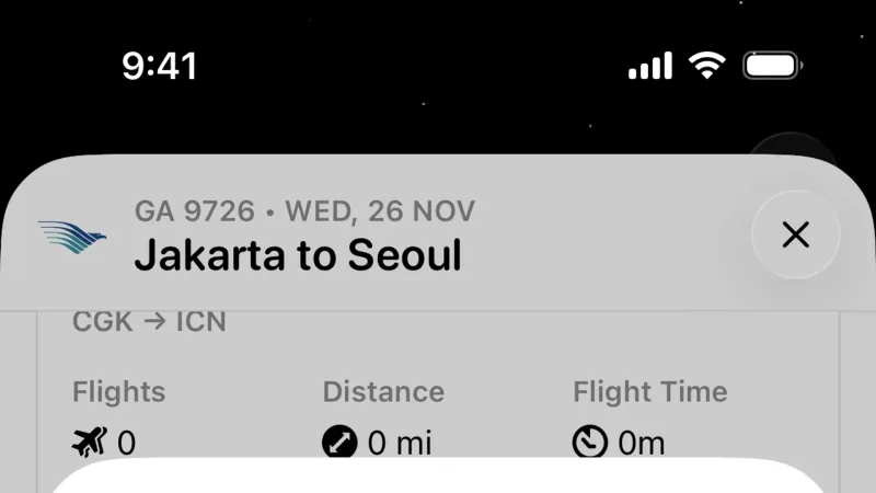 Share — Flighty, Travel UI