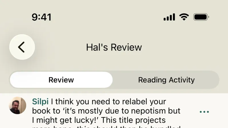 Delete — Goodreads, Social UI