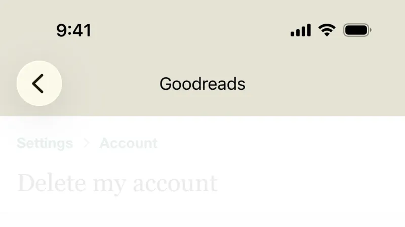 Delete & Deactivate Account — Goodreads, Social UI