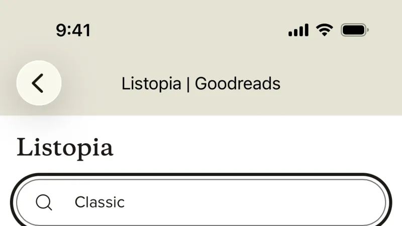 Search Bar — Goodreads, Social UI
