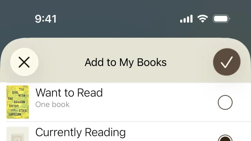 Radio Button — Goodreads, Social UI