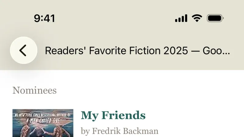 Stacked List — Goodreads, Social UI