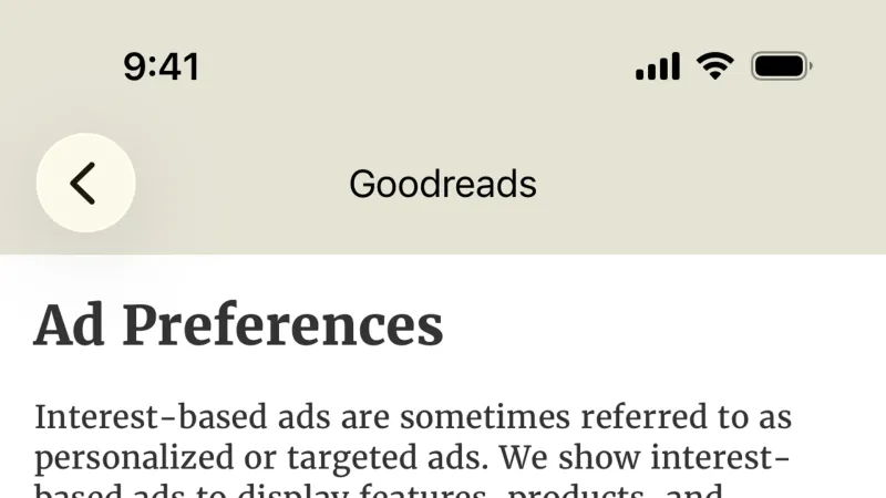 Radio Button — Goodreads, Social UI