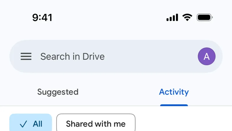Timeline & History — Google Drive, Productivity UI