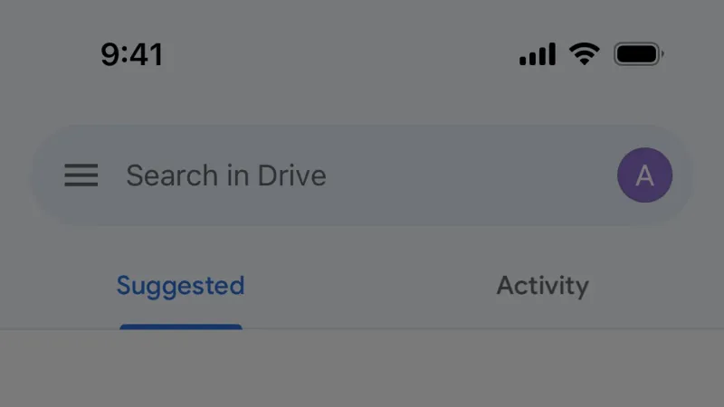Action Option — Google Drive, Productivity UI