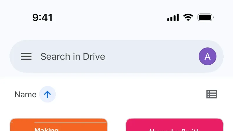 Bookmarks & Collections — Google Drive, Productivity UI