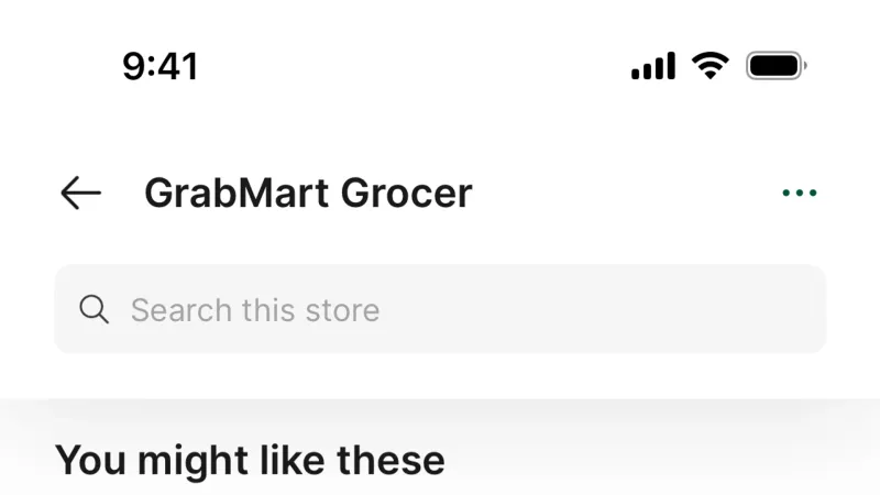 Suggestions & Similar Items — Grab, SaaS UI