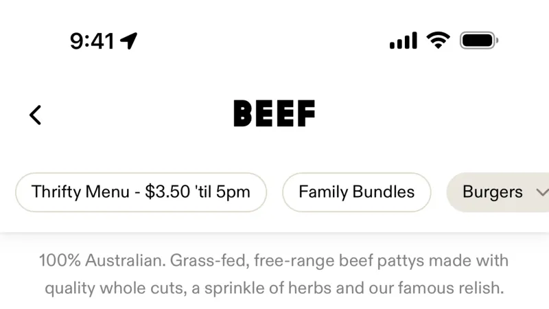 Stacked List — Grill'd, Food & Drink UI