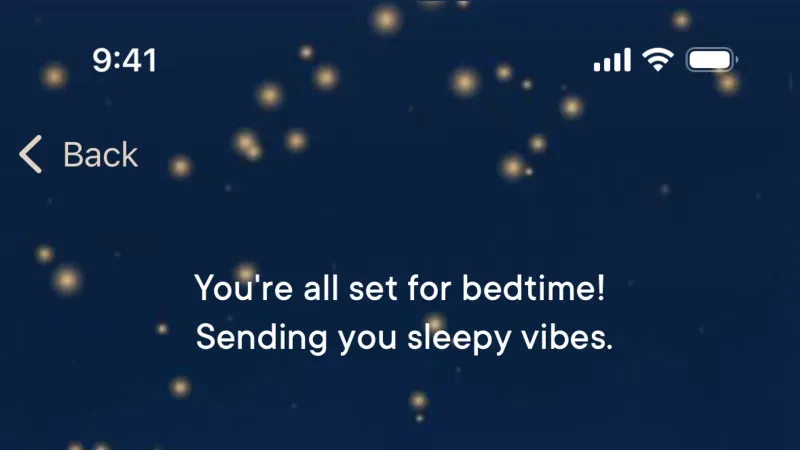 Acknowledgement & Success — Hatch Sleep, Health UI