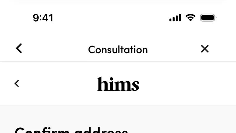 Confirmation — Hims, Health UI