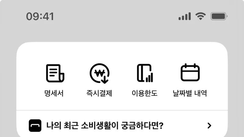 Widgets — Hyundai Card, Fintech UI