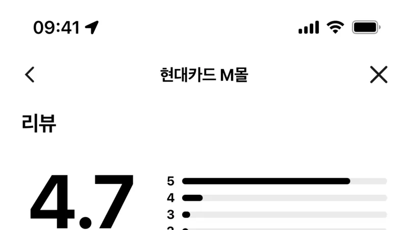 Reviews & Ratings — Hyundai Card, Fintech UI