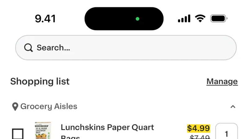 Bookmarks & Collections — Instacart, E-commerce UI