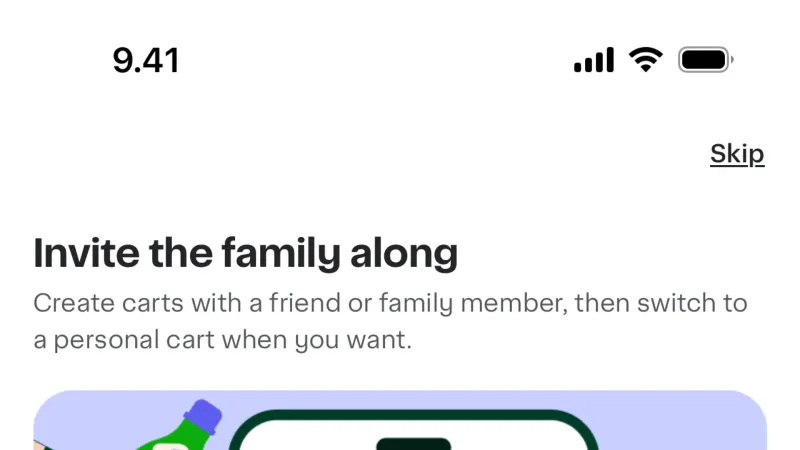 Invite Teammates — Instacart, E-commerce UI