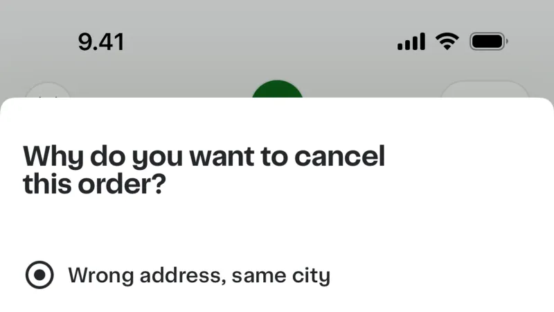 Cancel — Instacart, E-commerce UI