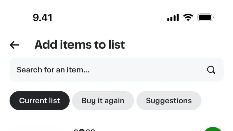 Checkbox — Instacart, E-commerce UI