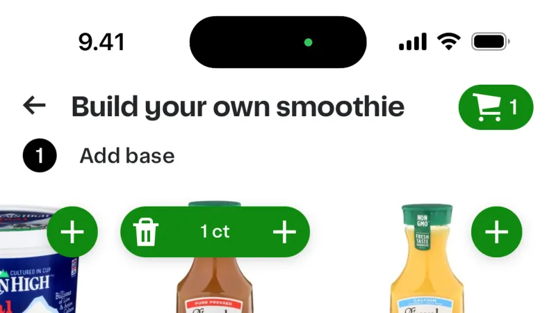 Toast — Instacart, E-commerce UI