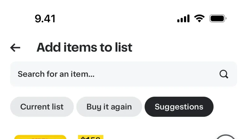 Checkbox — Instacart, E-commerce UI