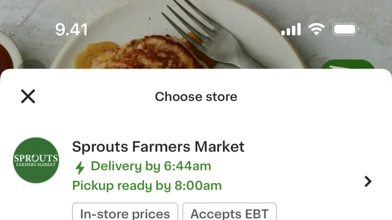 Stacked List — Instacart, E-commerce UI