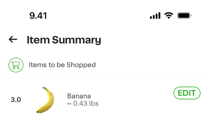Stacked List — Instacart, E-commerce UI