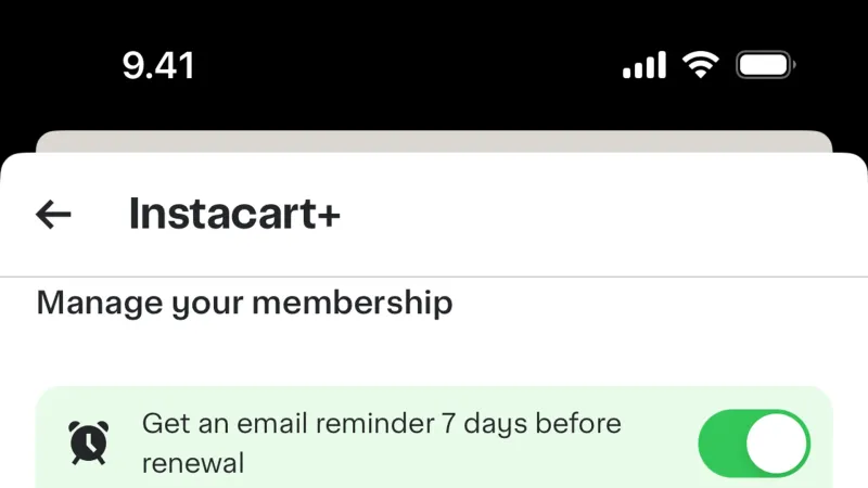 Billing — Instacart, E-commerce UI