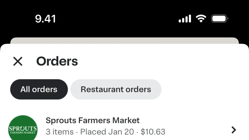 Order History — Instacart, E-commerce UI