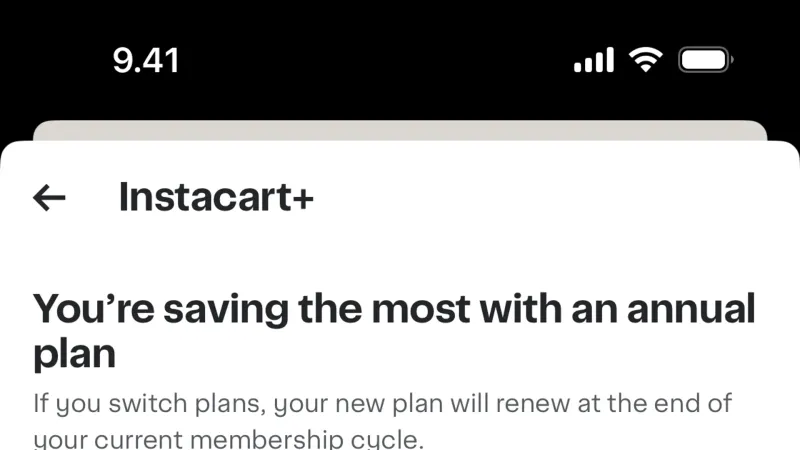 Subscription & Paywall — Instacart, E-commerce UI