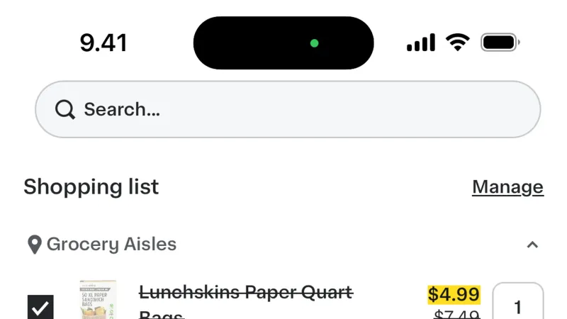 Checkbox — Instacart, E-commerce UI