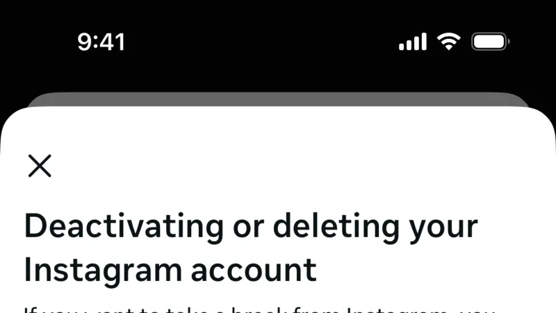 Instagram — Bottom Sheet, Delete & Deactivate Account, скриншот 8/706