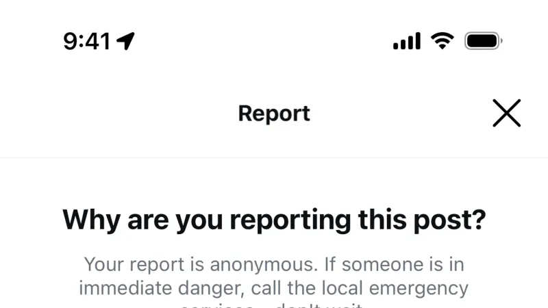 Flag & Report — Instagram, Social UI
