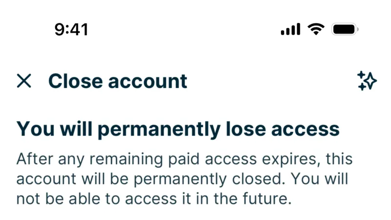 Delete & Deactivate Account — Jobber, SaaS UI