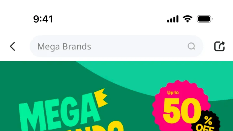 Top Navigation Bar — Keeta, Food & Drink UI