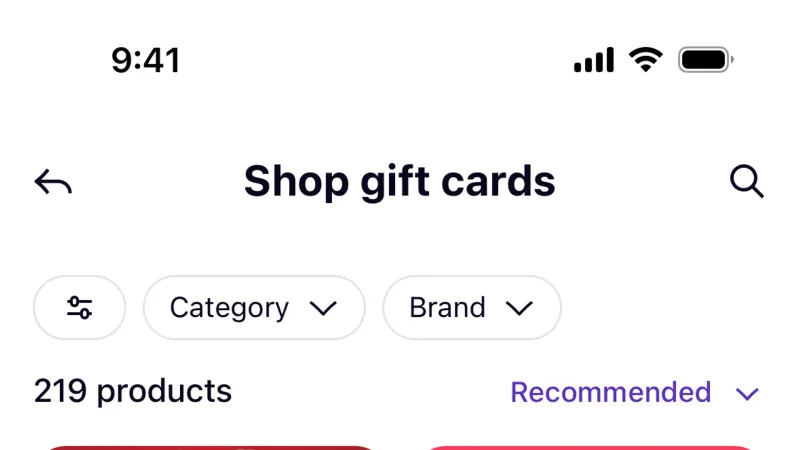Card — Klarna, Fintech UI
