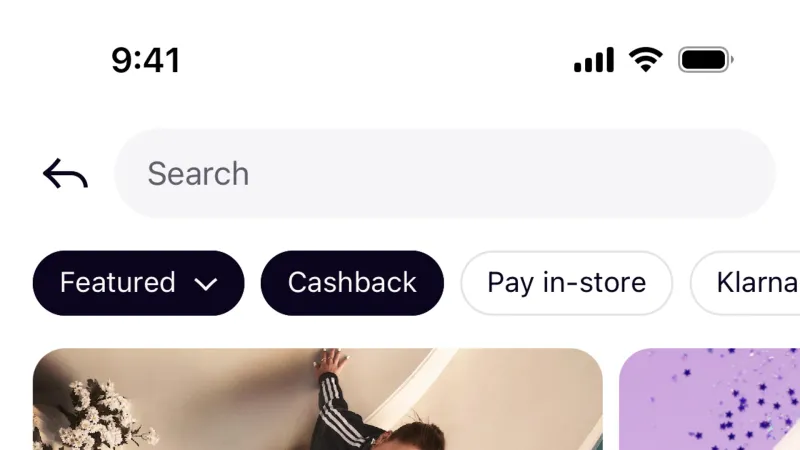 Carousel — Klarna, Fintech UI