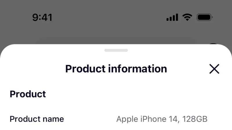 Product Detail — Klarna, Fintech UI