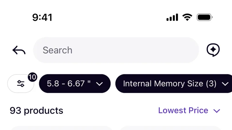 Filter & Sort — Klarna, Fintech UI