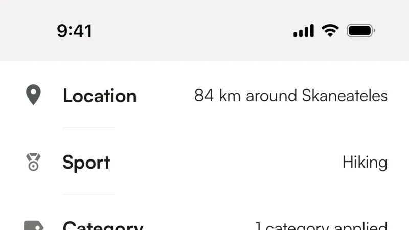 Filter & Sort — Komoot, Travel UI