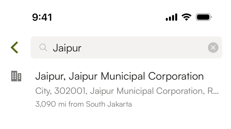 Location & Address — Komoot, Travel UI