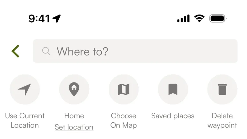 Search Bar — Komoot, Travel UI